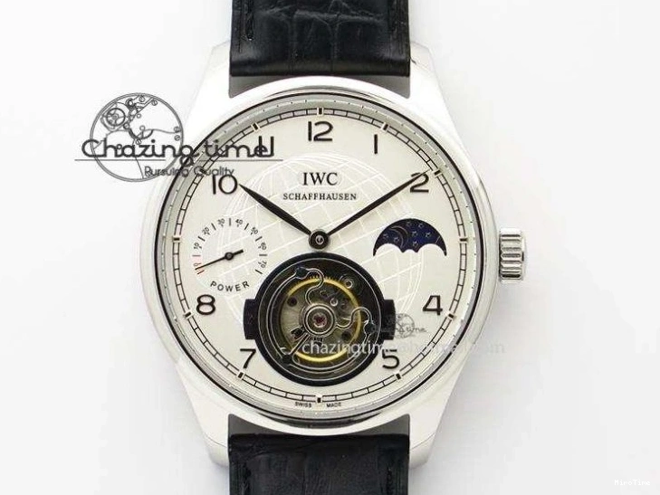 MIROTIME 0116 Portuguese Tourbillon IW5046 RG ZF Best Edition Gray Dial on Black Leather Strap SmoothTexture 7142